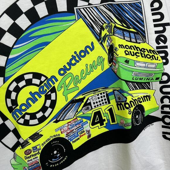 Vintage Manheim Auctions Racing T-Shirt 90s - Picture 3 of 8